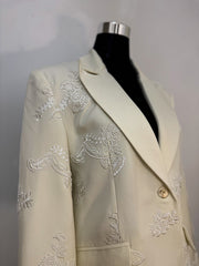 Blazer avorio ricamato