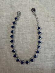 Braccialetto con cuoricini blu