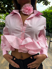 Camicetta cropped con choker